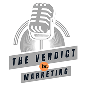 Logo of the Verdict is Marketing Podcast